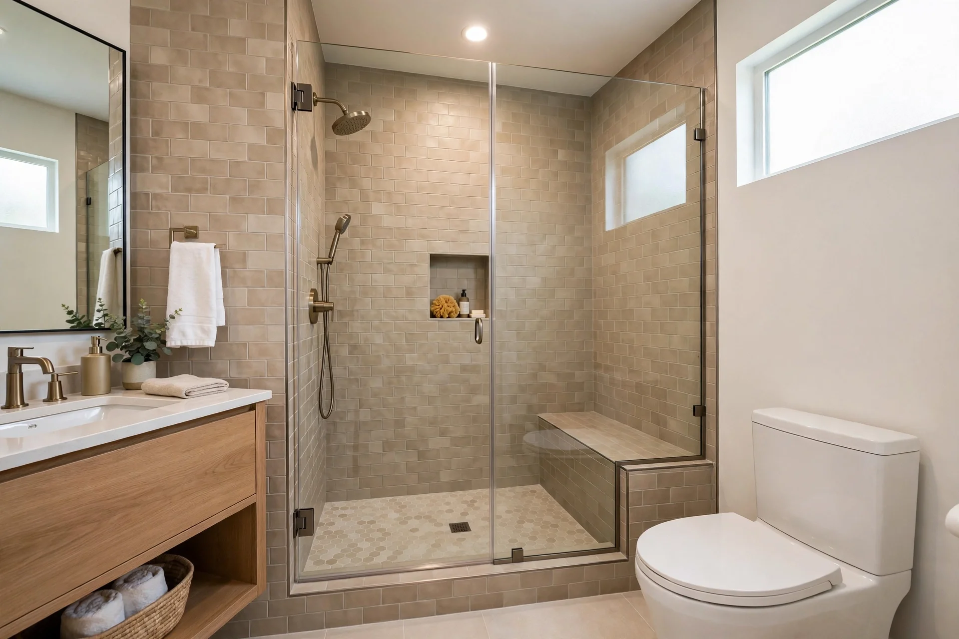 Tub to shower conversion in Tennessee with custom tile walls
