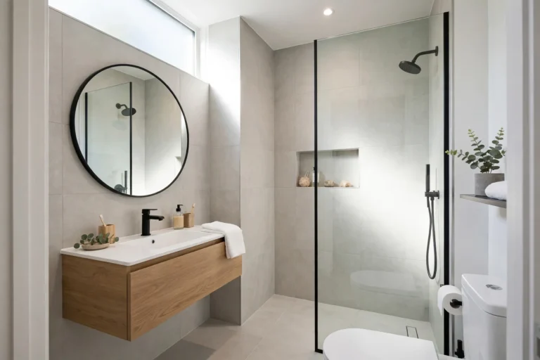 Small bathroom remodel in Kingsport with space-saving design