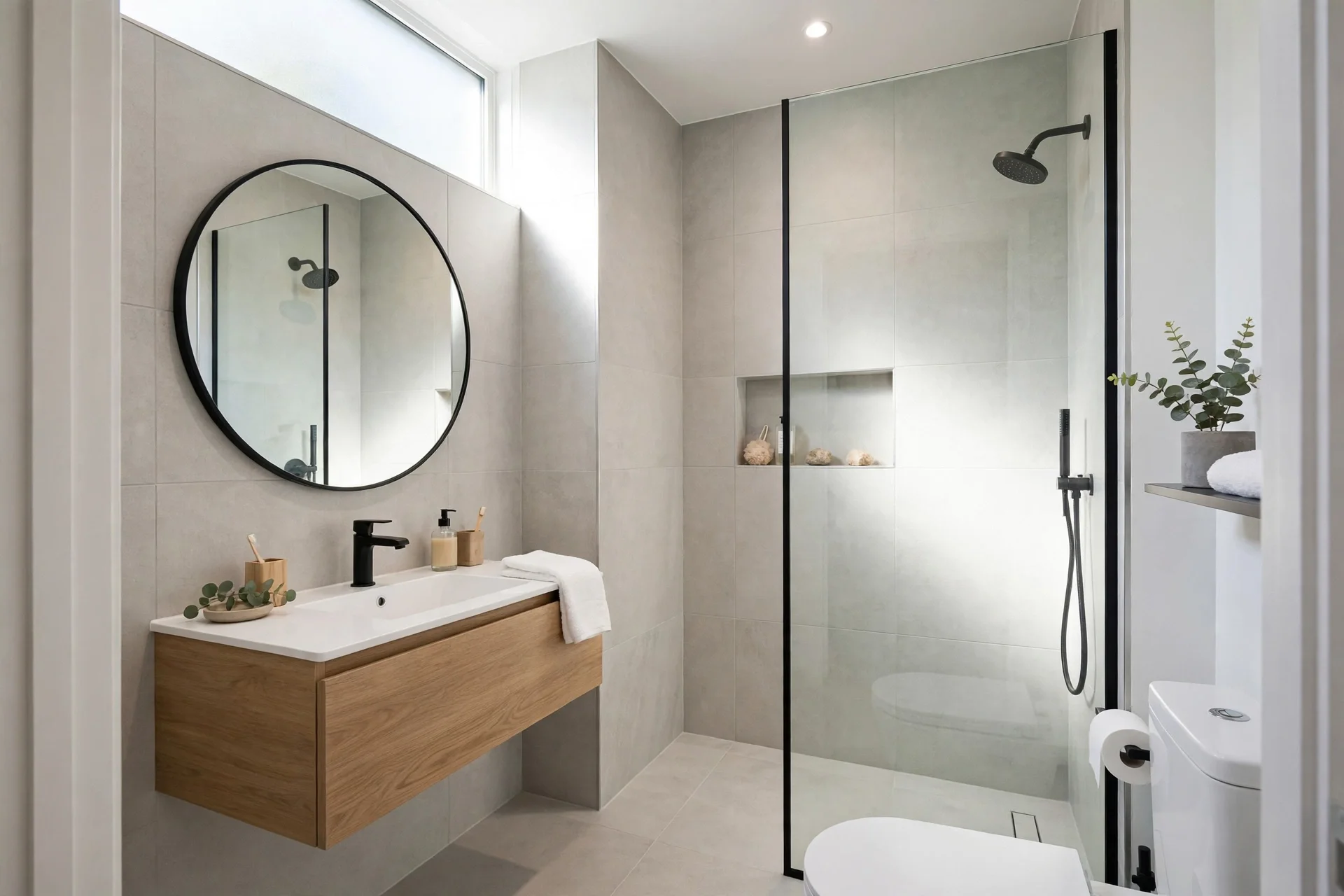 Small bathroom remodel in Kingsport with space-saving design